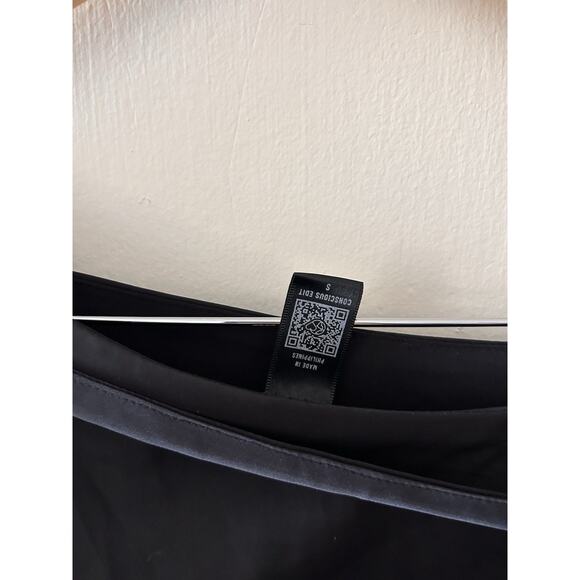 NWT Express Satin Black Tie Waist One Shoulder Mini Cocktail Dress | S - Picture 5 of 5